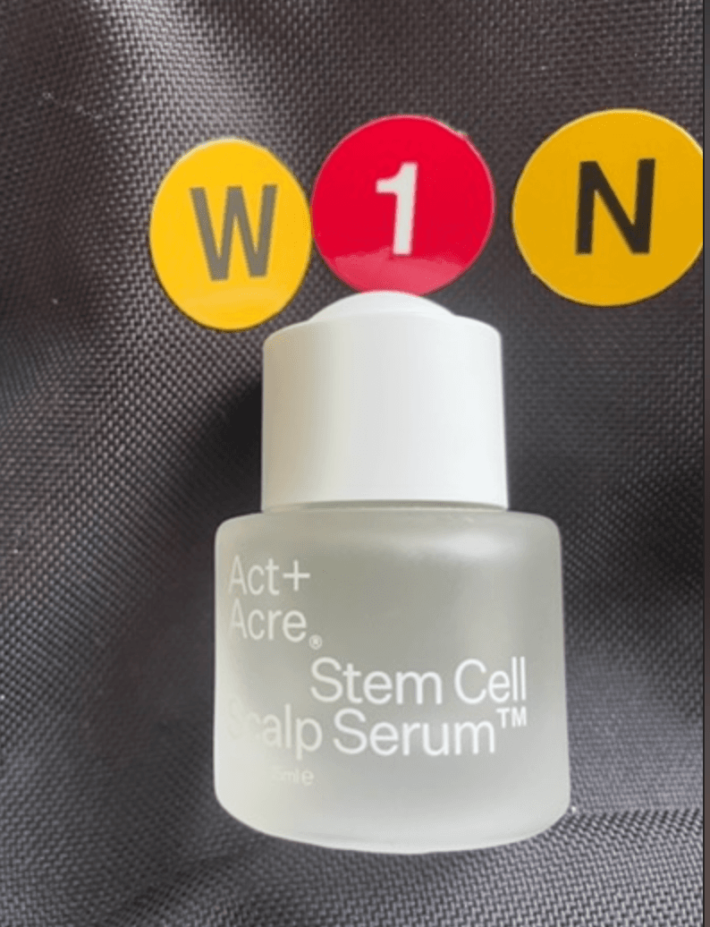 Act+Acre Stem Cell Scalp Serum bottle, photographed by MedicPal